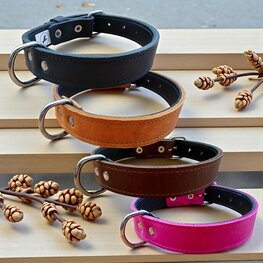 Leder halsband 3cm breed