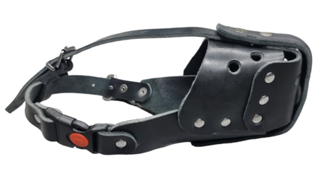 Leather muzzle with steel bar