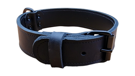 Leder halsband zwart - Black edition 