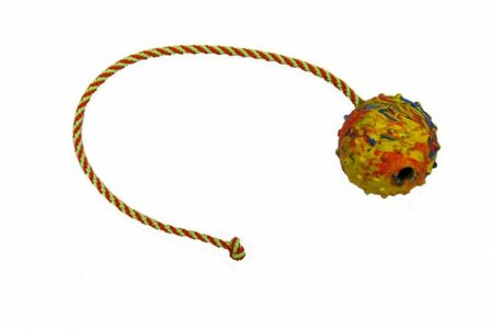 Rubber ball with rope