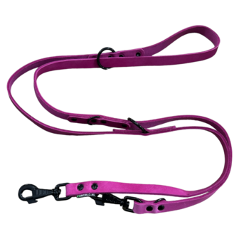 Leather collar 1.96in wide pink - black edition