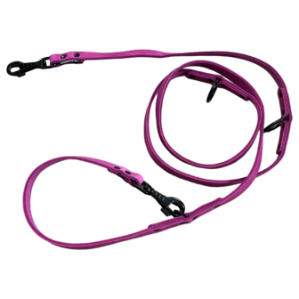 Leather collar 1.96in wide pink - black edition