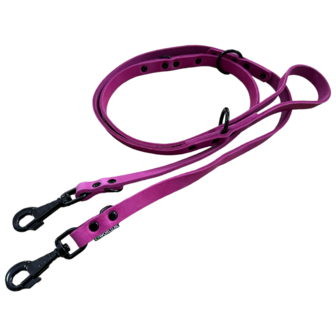 Leather collar 1.96in wide pink - black edition