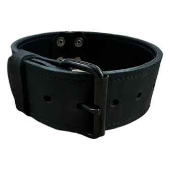 Leather collar 1.96in wide black - black edition