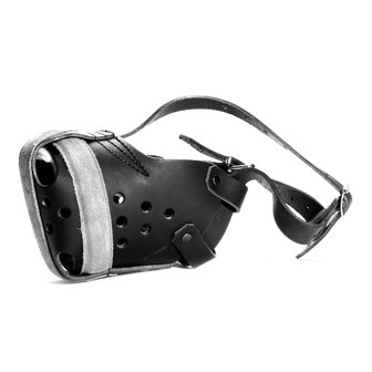 Leather muzzle with steel bar