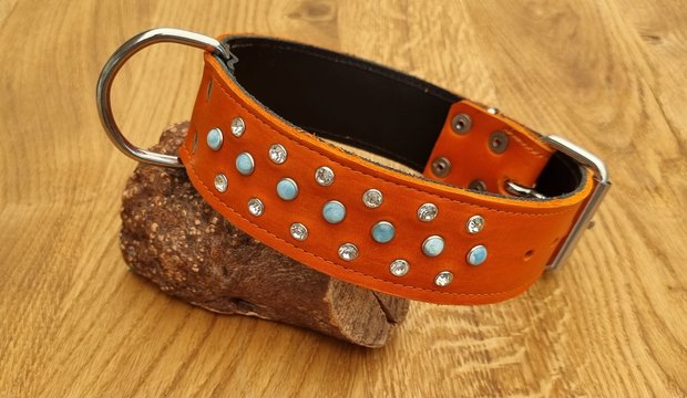 Sierhalsband met strass steen 5cm breed