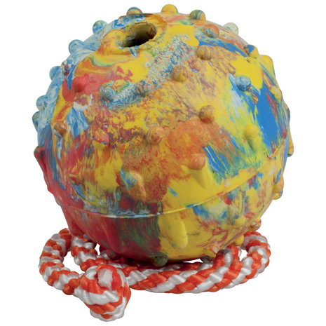 Rubber ball with rope