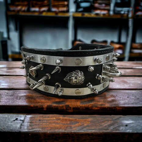 Extreme dog collar black/silver