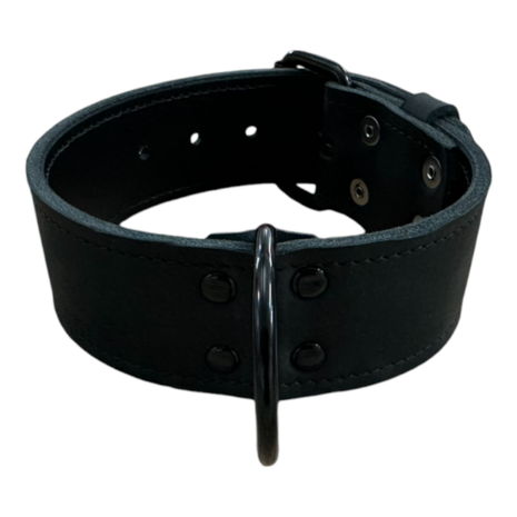 Leder halsband Black edition