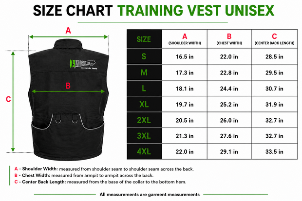 K9 Dog Handler Training Vest Unisex